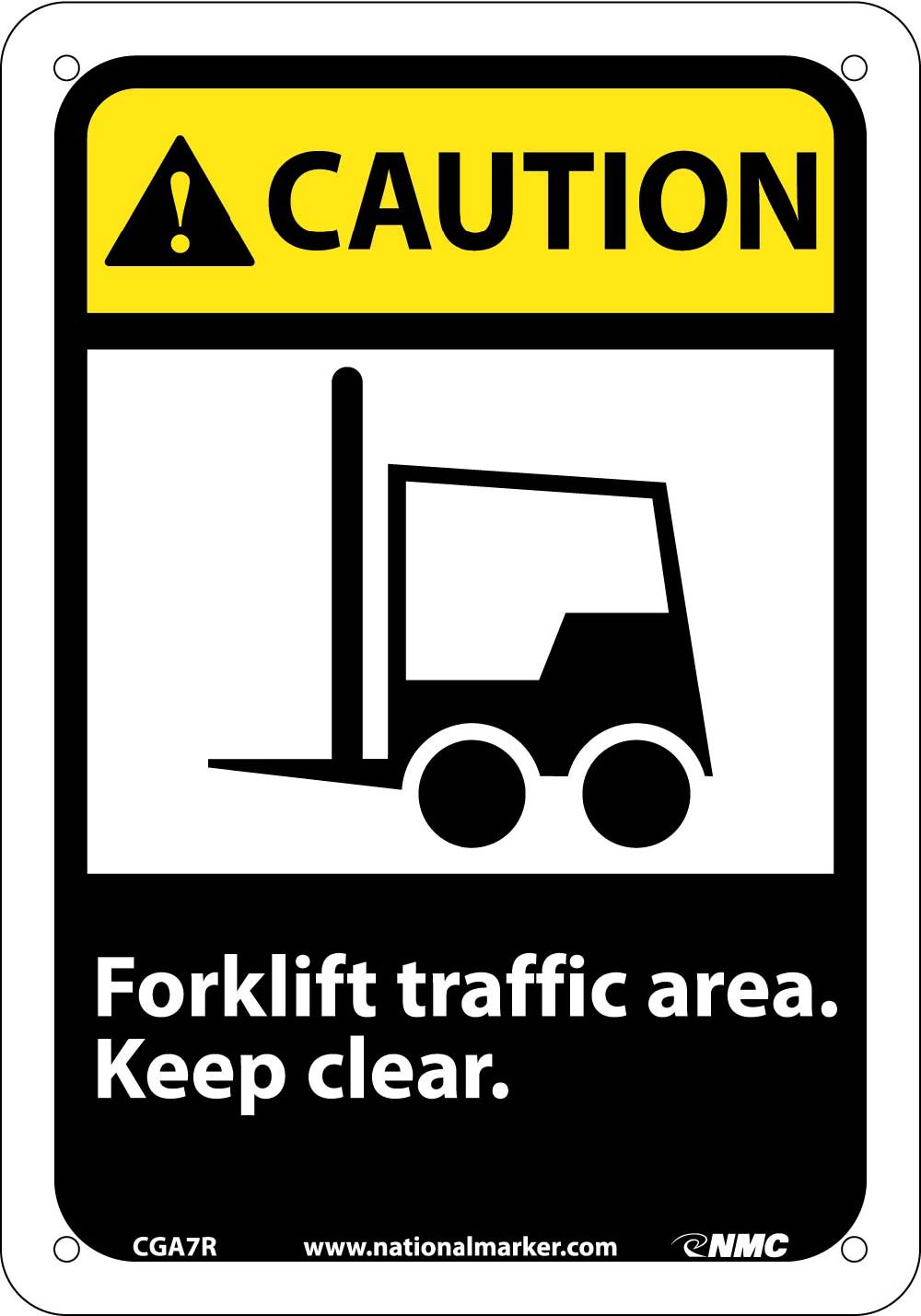 Caution Forklift Traffic Area Keep Clear Sign-eSafety Supplies, Inc
