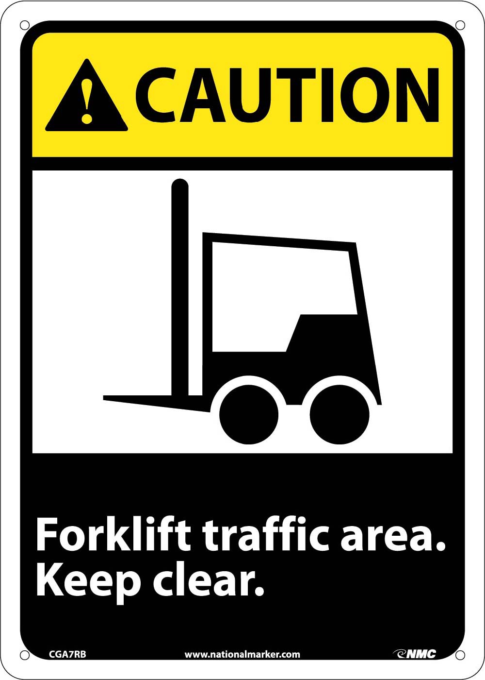 Caution Forklift Traffic Area Keep Clear Sign-eSafety Supplies, Inc