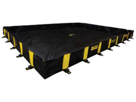 Justrite 12' X 20' X 12" Rigid-Lock QuickBerm Black PVC Coated Fabric Spill Berm - JTR28526-eSafety Supplies, Inc