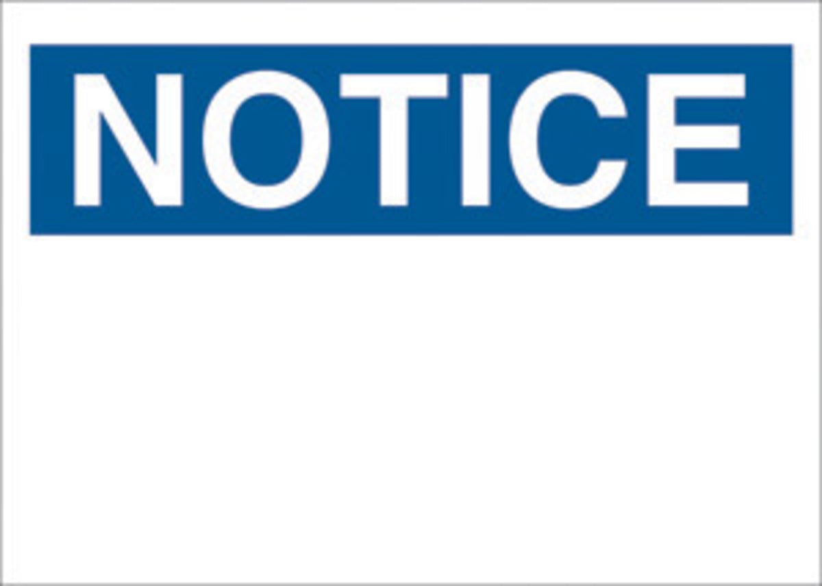 Brady® 10" X 14" X .035" Blue On White .035" B-555 Aluminum Safety Sign-eSafety Supplies, Inc