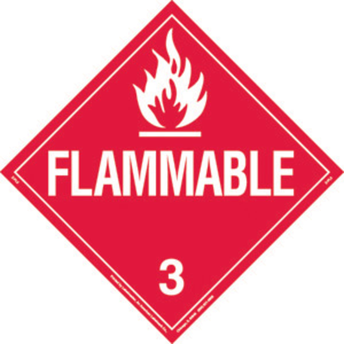 Brady® 13/4" X 13/4" X 1/10" Red On White B-120 Fiberglass DOT Vehicle Placard "FLAMMABLE 3"-eSafety Supplies, Inc