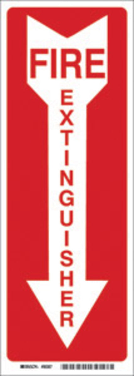 Brady® 24" X 4" X 1/10" White On Red .0984" B-120 Fiberglass Safety Sign "FIRE EXTINGUISHER"-eSafety Supplies, Inc