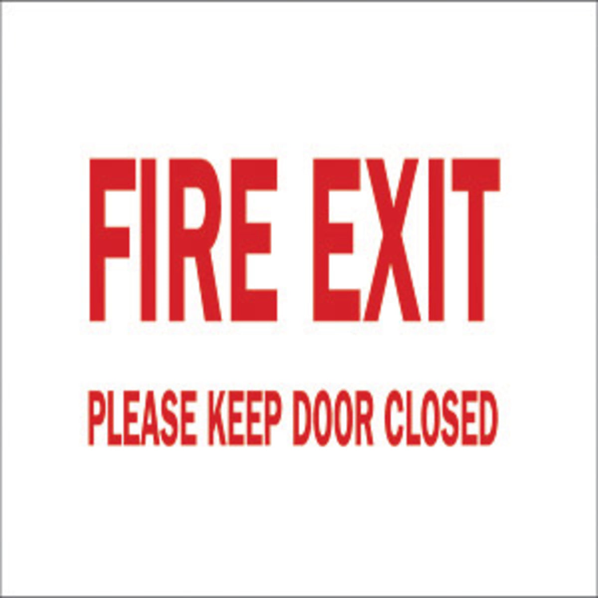 Brady® 7" X 10" X .006" Red On White .01" B-302 Polyester Safety Sign "FIRE EXIT PLEASE KEEP DOOR CLOSED"-eSafety Supplies, Inc
