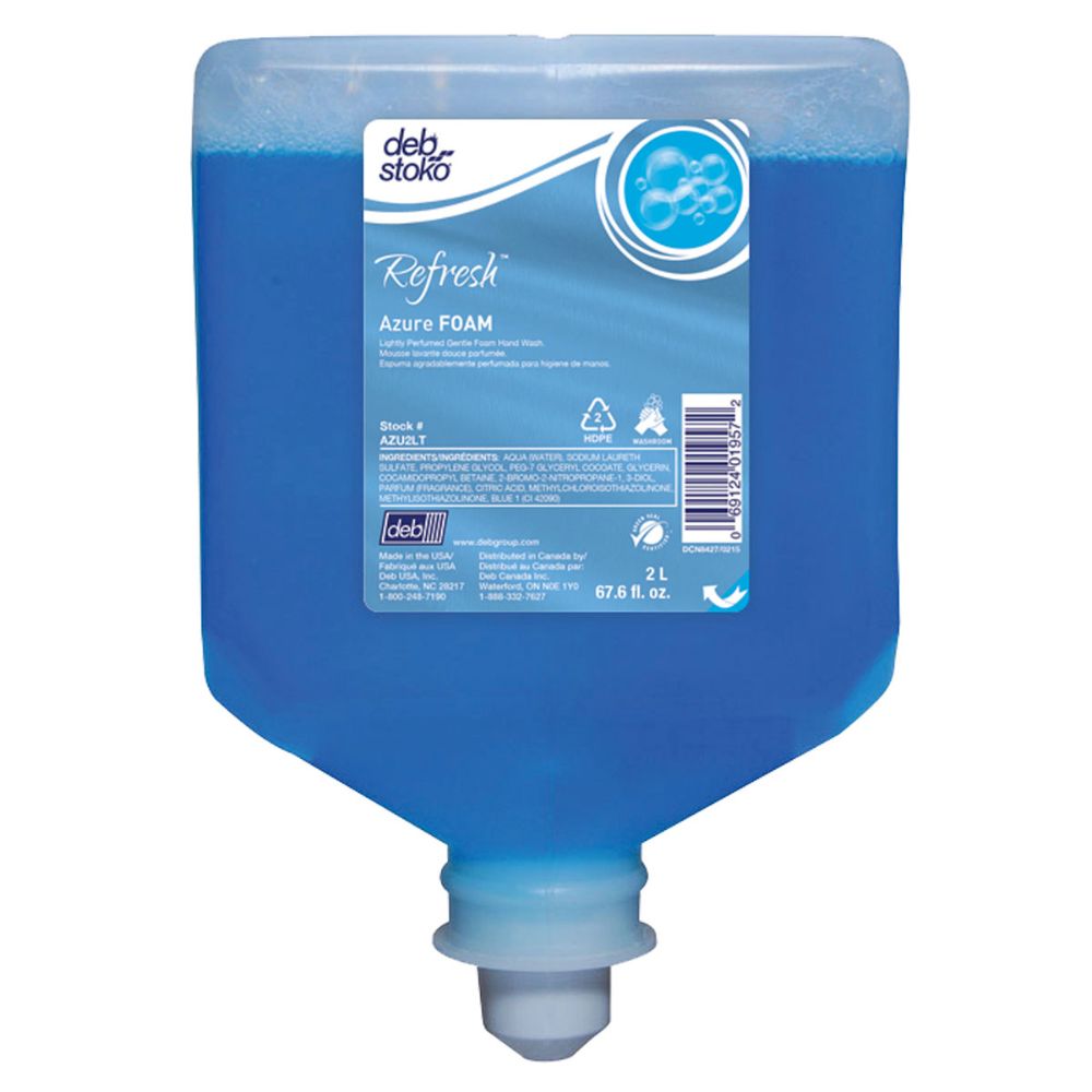 Deb 2 Liter Refill Blue Refresh Azure FOAM Scented Hand Cleaner-eSafety Supplies, Inc