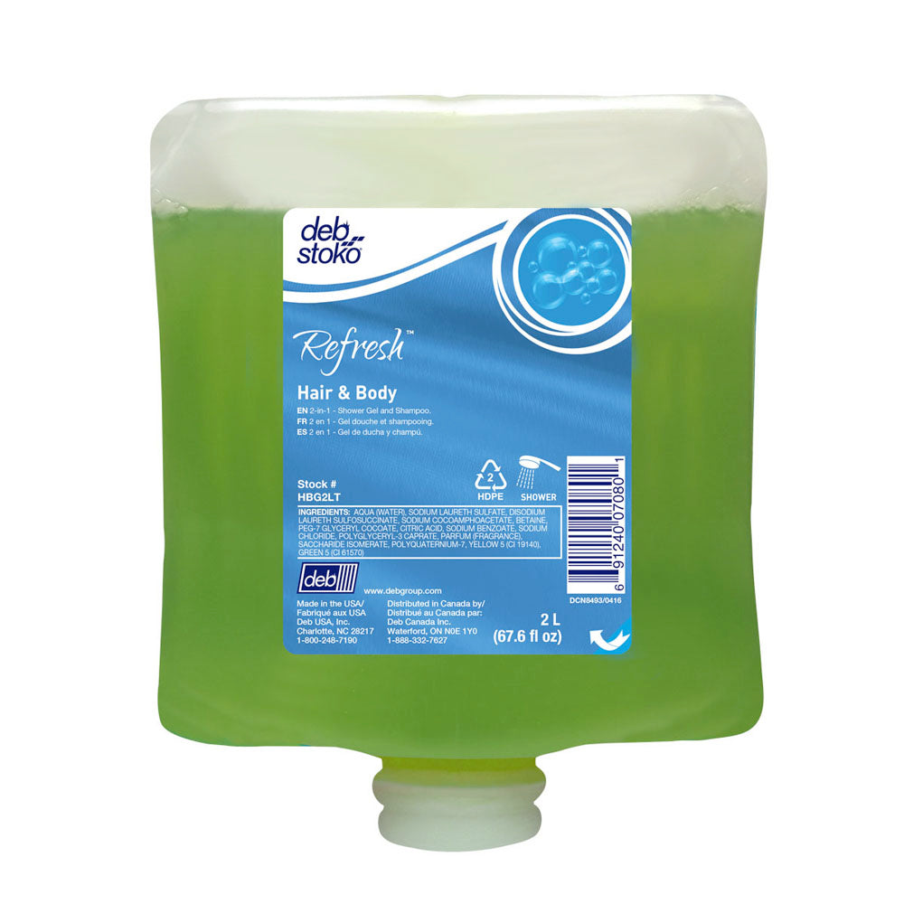 Deb 2 Liter Refill Green Refresh Scented Skin Cleaner (4 Skin Cleaners - Pack)-eSafety Supplies, Inc