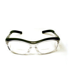 3M - "Nuvoa" - Readers 1.5 Diopter Safety Glasses With Gray Plastic Frame, Clear Polycarbonate Anti-Fog Lens And Integral Sideshields-eSafety Supplies, Inc