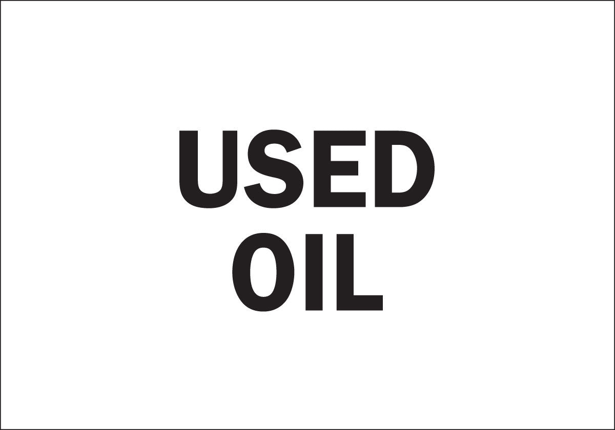 Brady® 10" X 14" X .035" Black On White B-555 Aluminum Office And Facility Sign "USED OIL"-eSafety Supplies, Inc