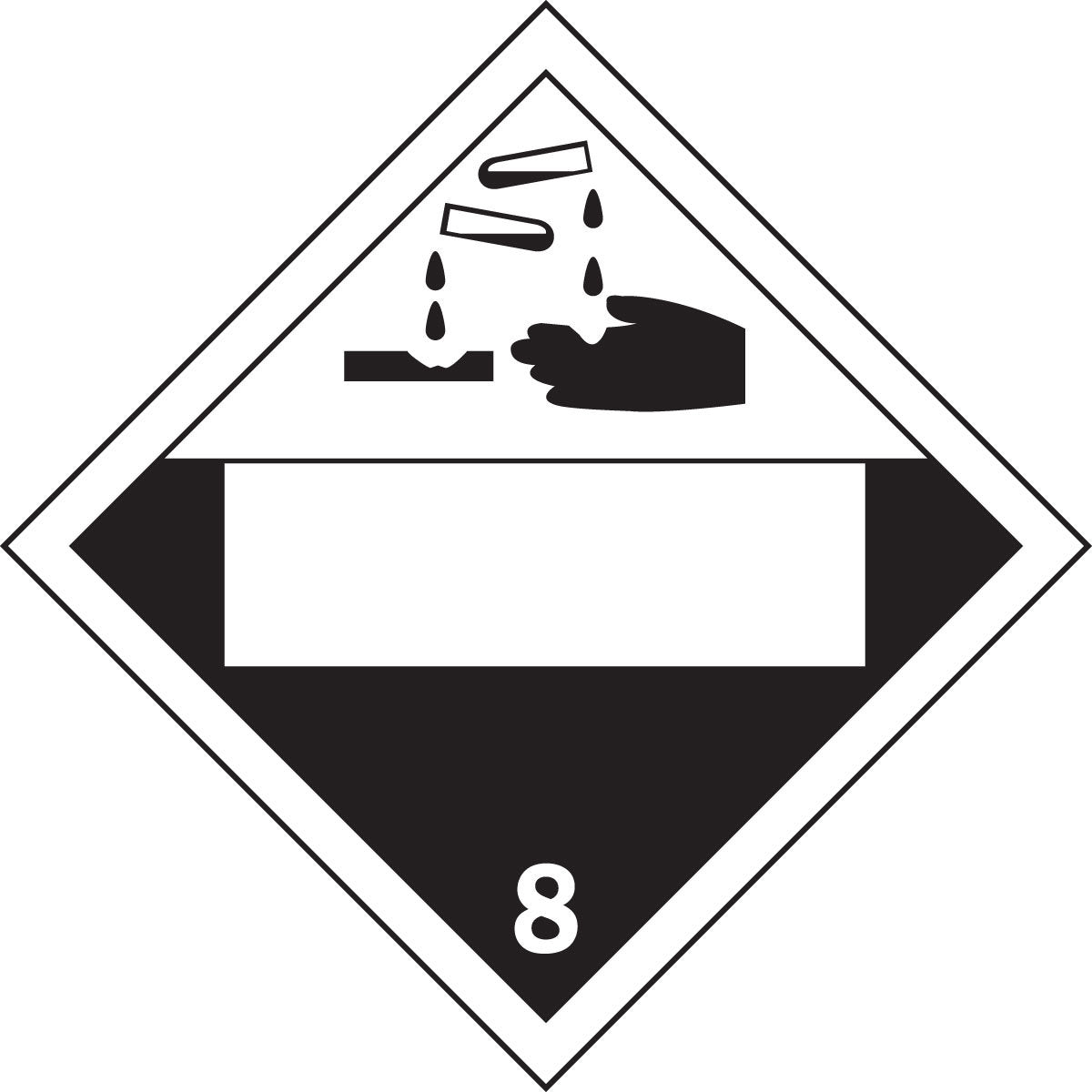 Brady® 13/4" X 13/4" X .024" Black On White B-101 Polycoated Tagstock DOT Vehicle Placard "8"-eSafety Supplies, Inc