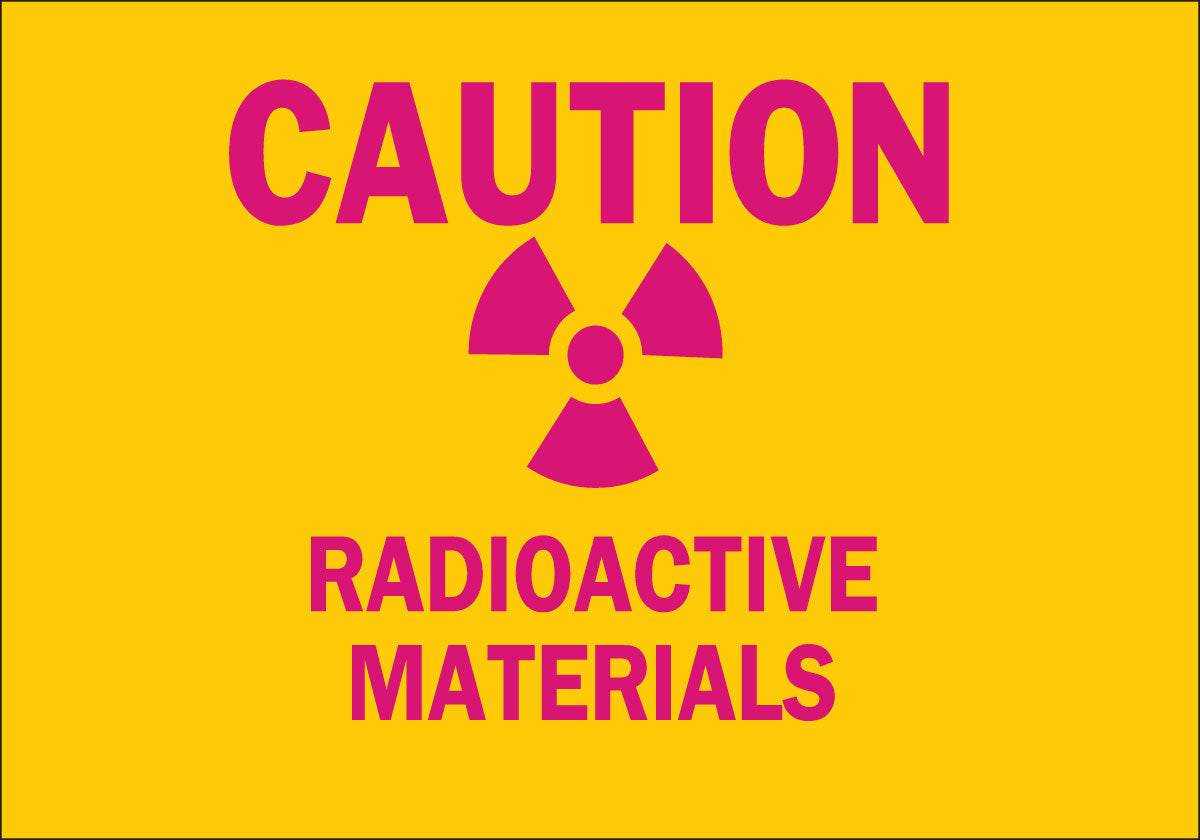 Brady® 7" X 10" X .06" Magenta On Yellow .0591" B-401 Polystyrene Safety Sign "RADIOACTIVE MATERIALS"-eSafety Supplies, Inc