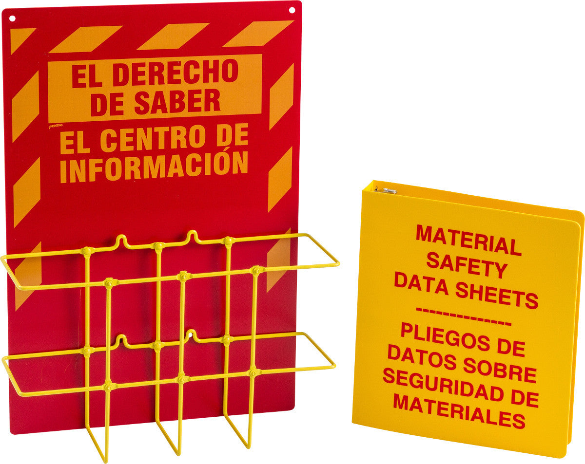 Brady® 20" X 14" Yellow On Red Polystyrene Right-To-Know Spanish "EL DERECHO DE SABER EL CENTRO DE INFORMACION"-eSafety Supplies, Inc