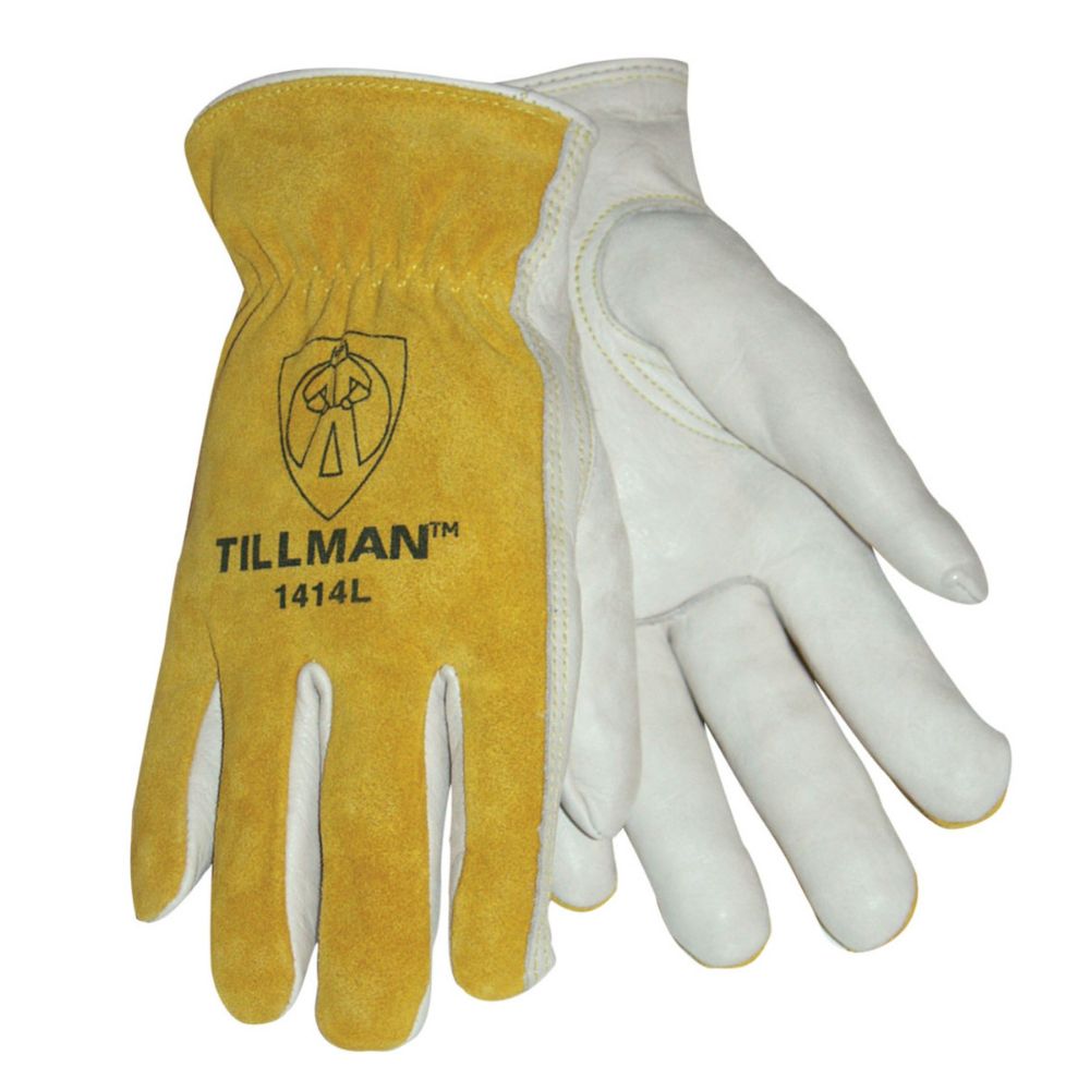 Tillman Pearl And Bourbon Split Grain/Top Grain Cowhide Leather Unlined Drivers Gloves-eSafety Supplies, Inc