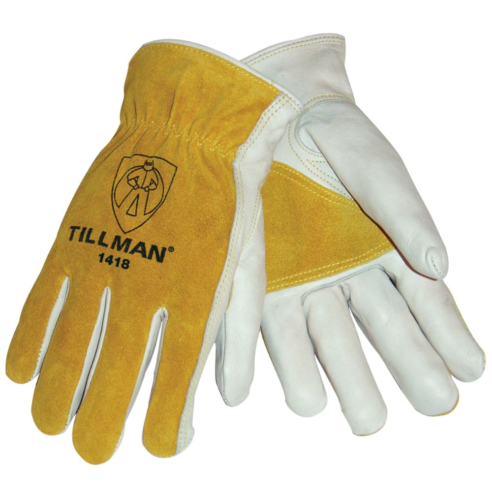 Tillman Pearl And Bourbon Split Grain/Top Grain Cowhide Leather Unlined Drivers Gloves-eSafety Supplies, Inc