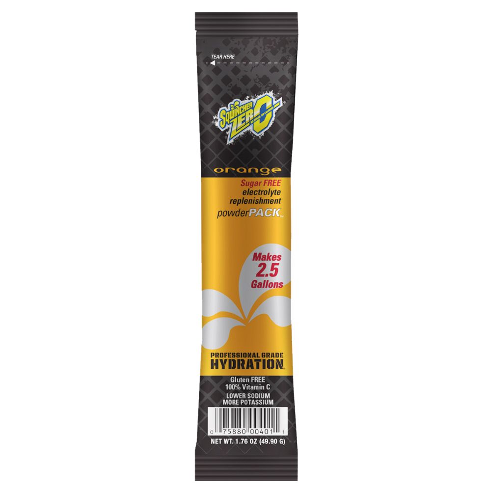 Sqwincher 1.76 Ounce Orange Flavor Powder Pack ZERO Powder Concentrate Package Electrolyte Drink (1 Pack)-eSafety Supplies, Inc