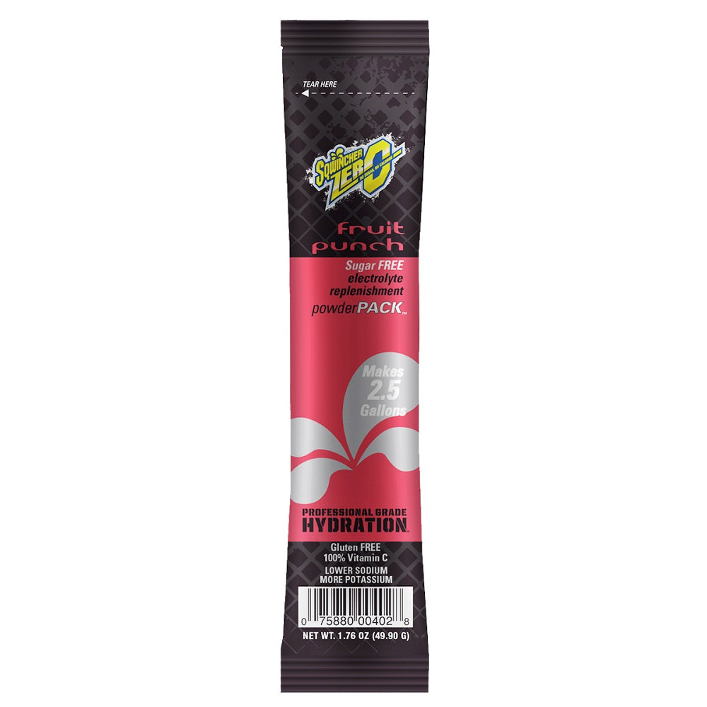 Sqwincher 1.76 Ounce Fruit Punch Flavor Powder Pack ZERO Powder Concentrate Package Electrolyte Drink (1 Pack)-eSafety Supplies, Inc
