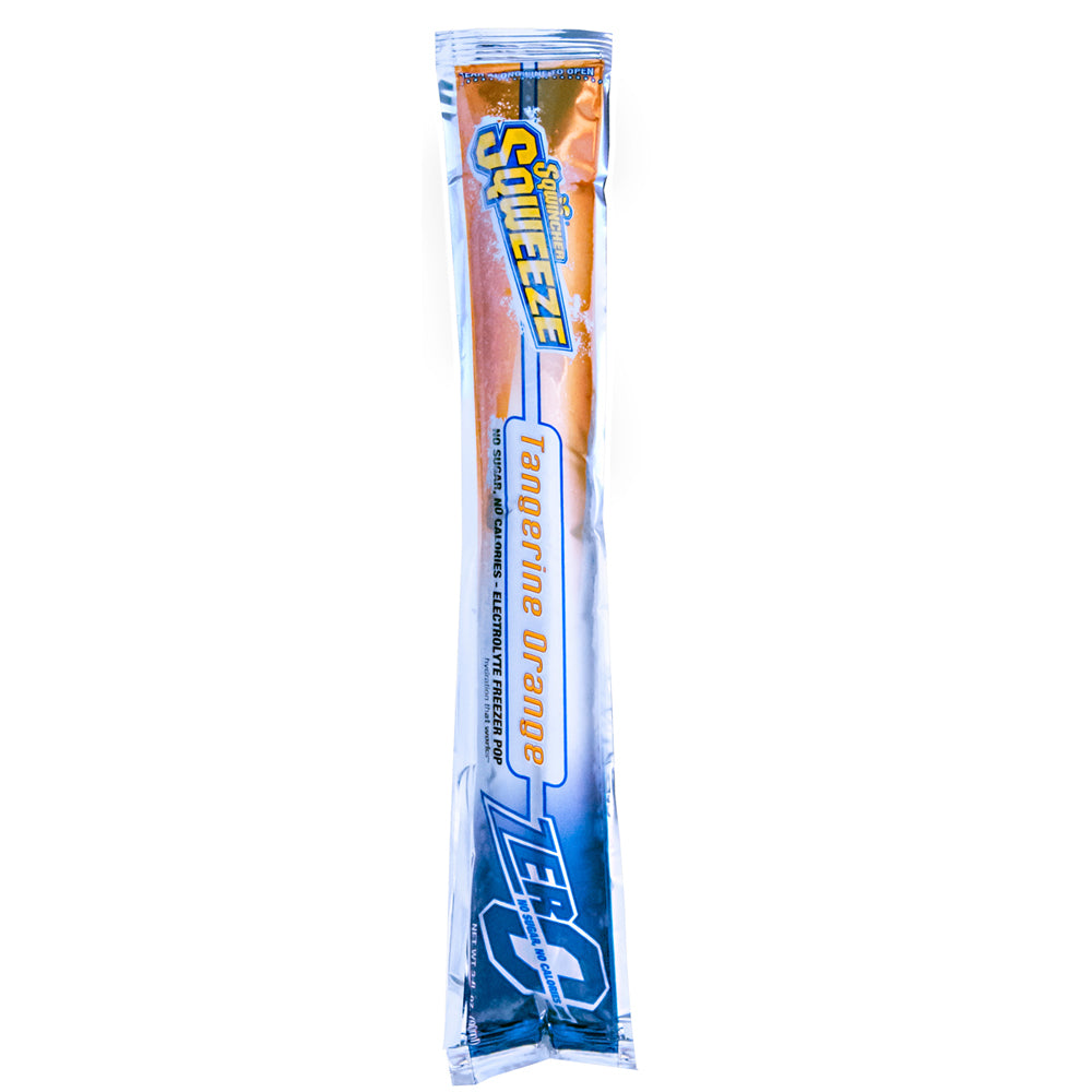 Sqwincher 3 Ounce Tangerine Orange Flavor Sqweeze ZERO Electrolyte Freezer Pop (150 Electrolyte Freezer Pop - Pack)-eSafety Supplies, Inc