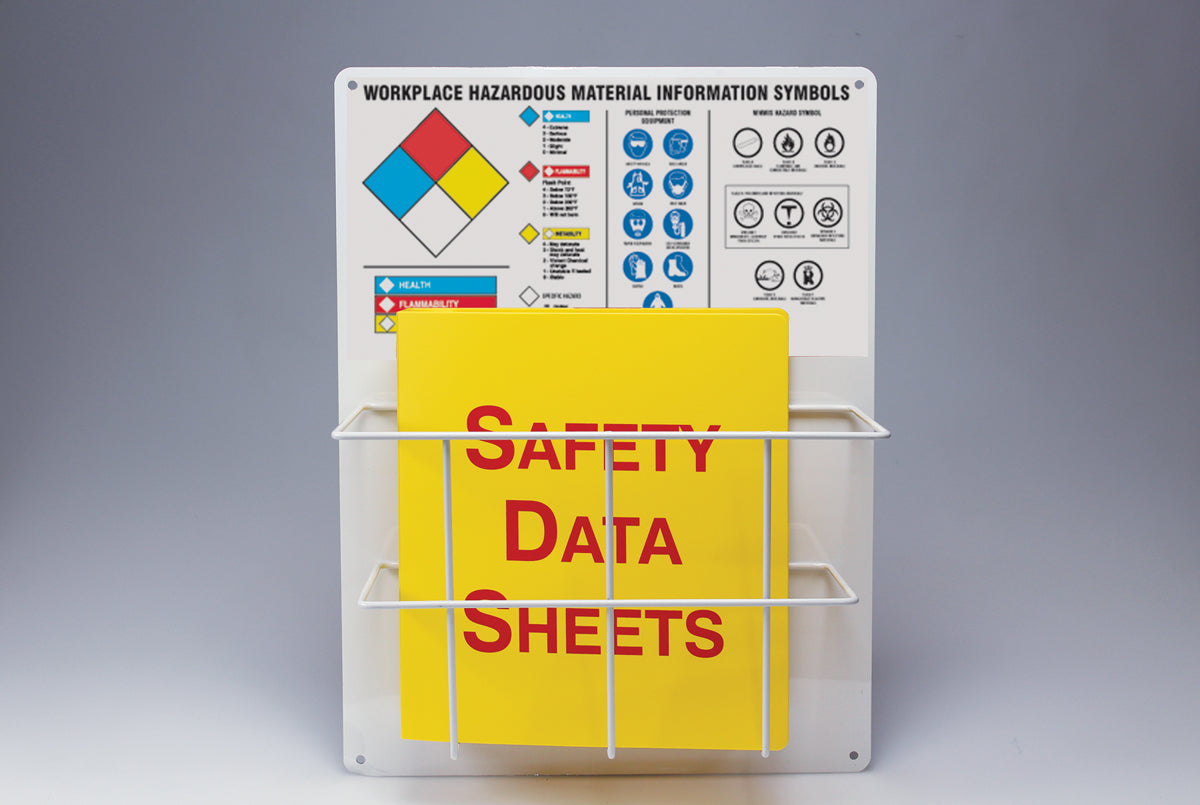 Accuform® 20" X 15" Red, Blue, Yellow, Black And White .063" Aluminum WHMIS/MSDS Center Board-eSafety Supplies, Inc