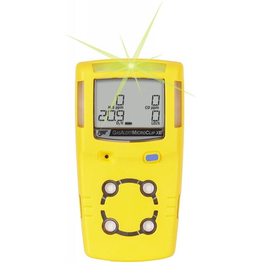 BW Technologies Monitor Multi-Gas Gasalert Microclip Xl Co Lel O2 H2S Yellow-eSafety Supplies, Inc