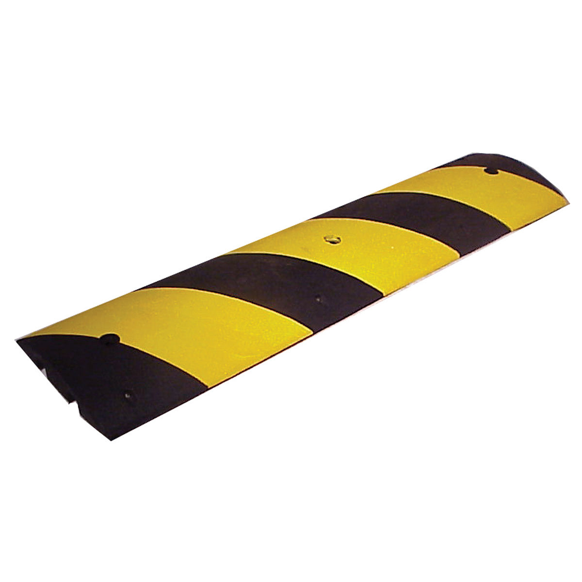 Cortina Safety Products 3' Black Rubber Speed Bump With Yellow Reflective Stripes-eSafety Supplies, Inc