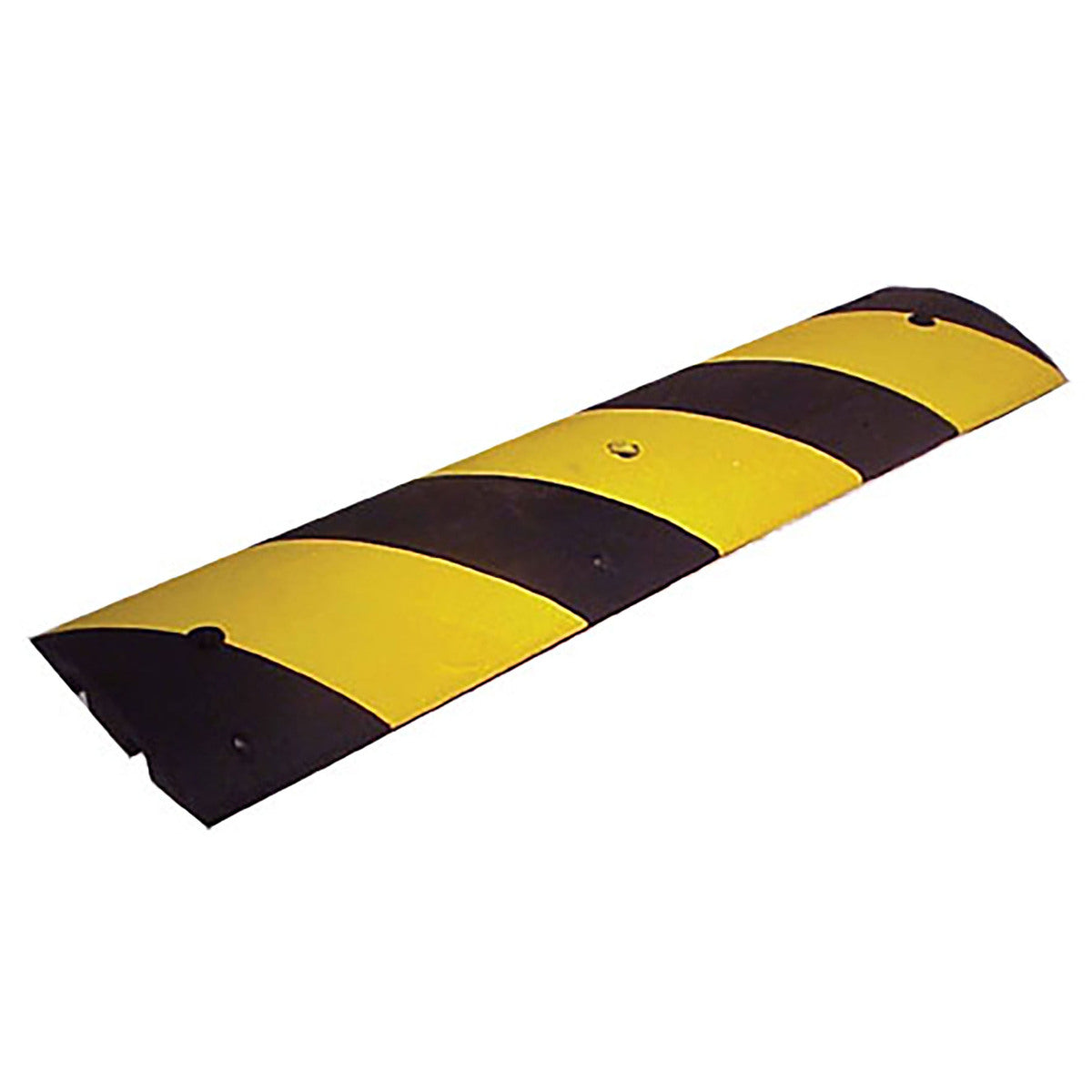 Cortina Safety Products 4' Black Rubber Speed Bump With Yellow Reflective Stripes-eSafety Supplies, Inc