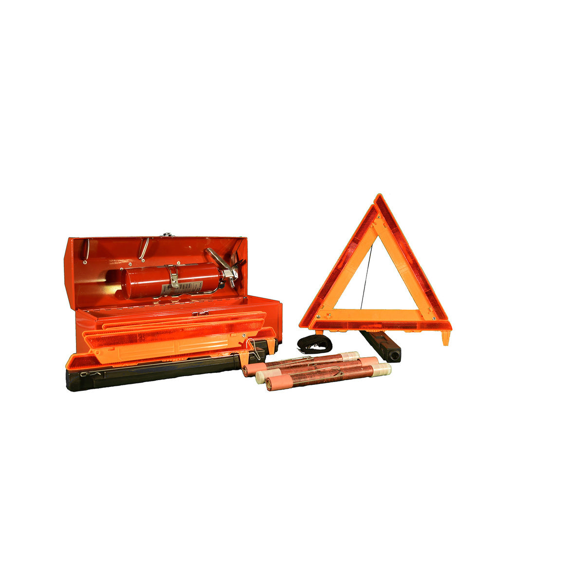 Cortina Safety Products Orange Acrylic/ABS/Metal Fleet Safety Kit With Refillable Fire Extinguisher-eSafety Supplies, Inc