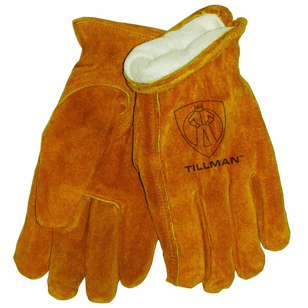 Tillman Brown Cowhide Fleece Lined Cold Weather Gloves
