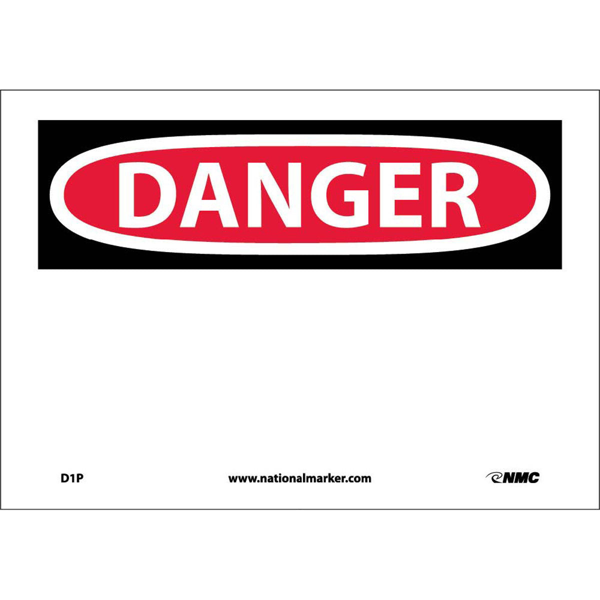NM 7" X 10" White .0045" Pressure Sensitive Vinyl Blank Sign "DANGER (Header Only)"-eSafety Supplies, Inc