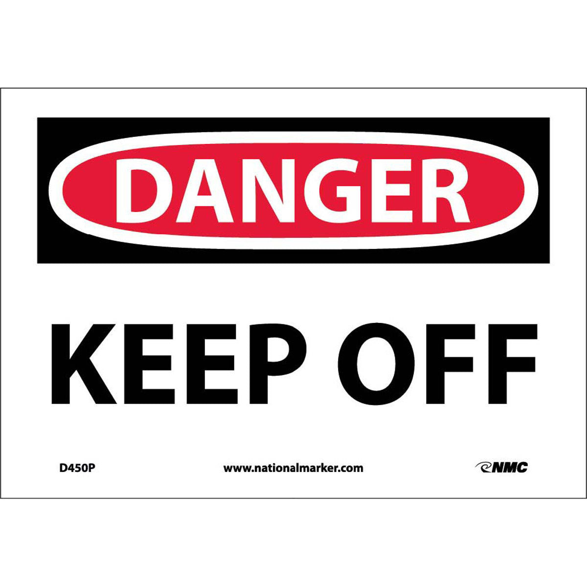 NM 7" X 10" White .0045" Pressure Sensitive Vinyl Machine And Operational Sign "DANGER KEEP OFF"-eSafety Supplies, Inc