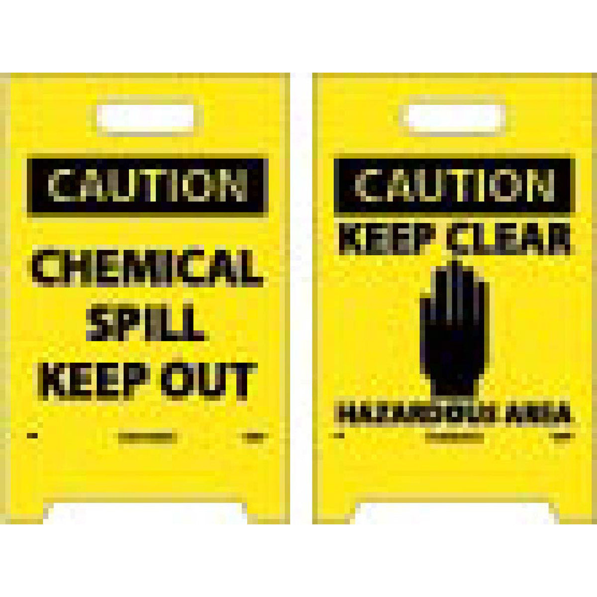 NM 19" X 12" Yellow .04" Coroplast Double Sided Floor Safety Sign "CAUTION CHEMICAL SPILL KEEP OUT"-eSafety Supplies, Inc
