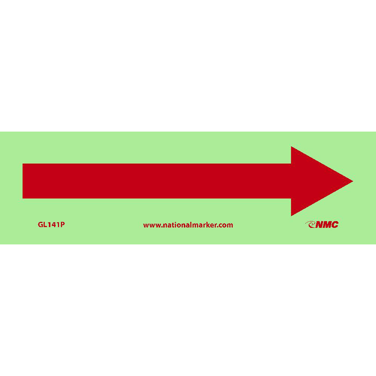NM 3" X 10" Phosphorescent .0045" Polyester Arrow Safety Sign-eSafety Supplies, Inc
