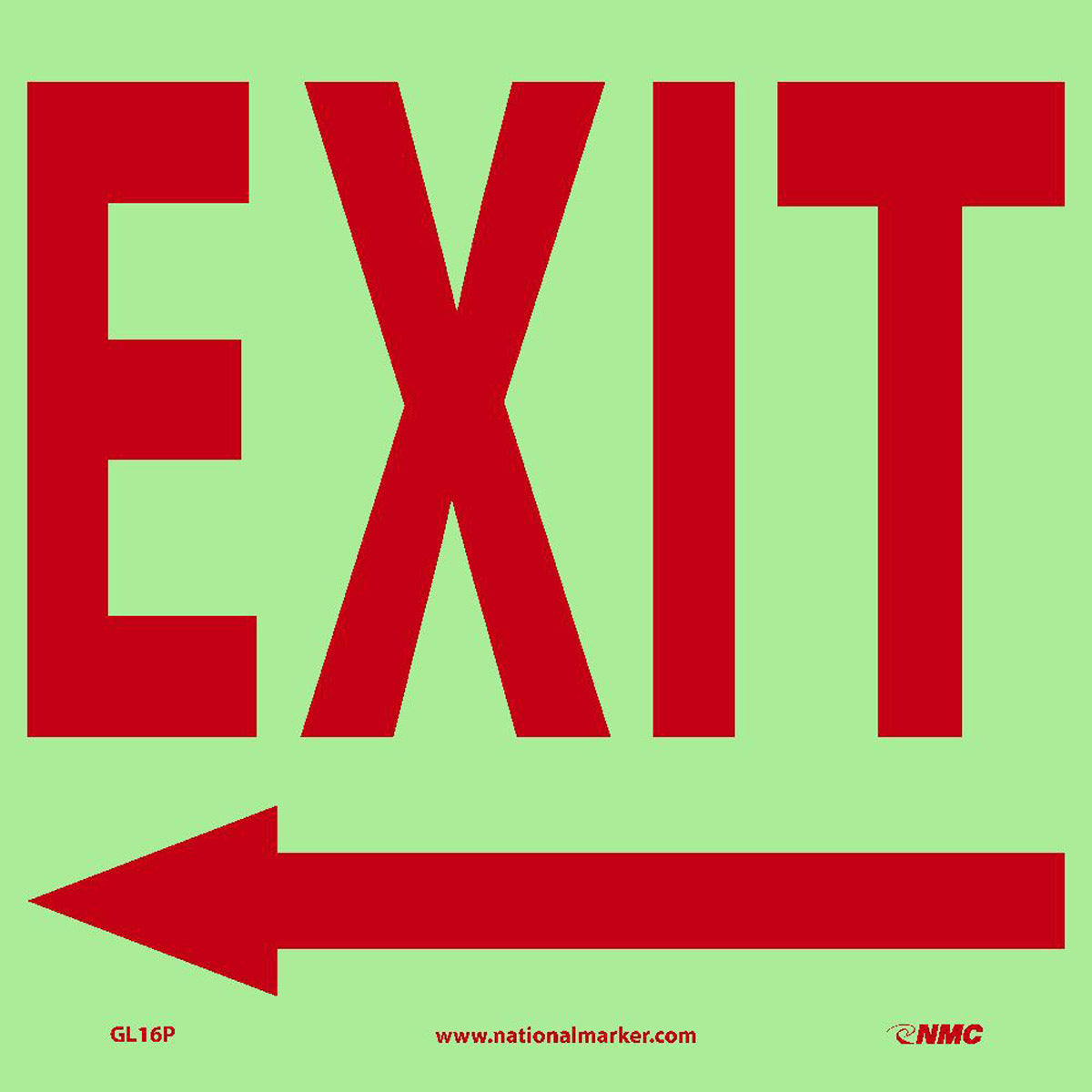 NM 10" X 10" Phosphorescent .0045" Polyester Exit Sign "EXIT"-eSafety Supplies, Inc