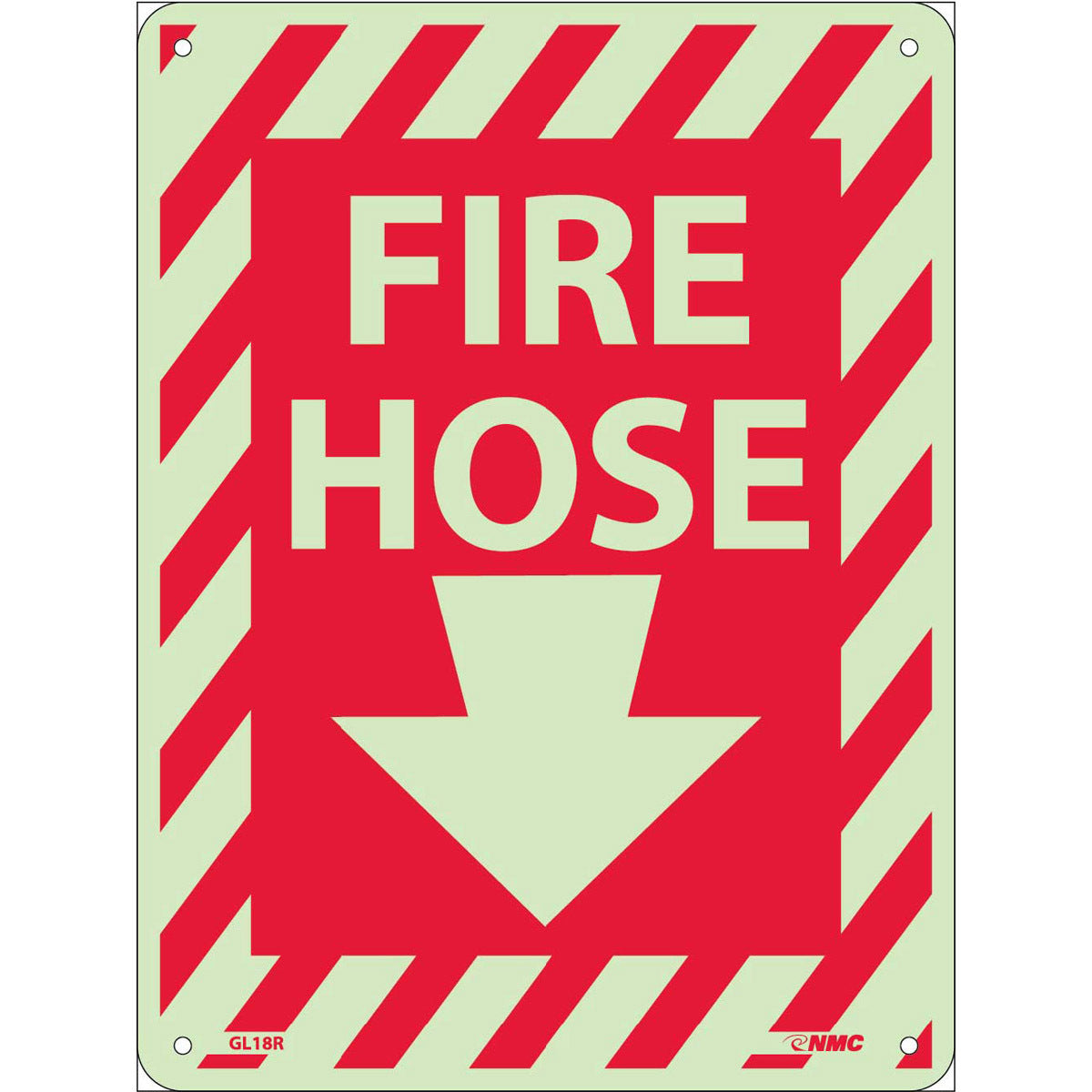 NM 12" X 9" White .05" Rigid Plastic Fire Safety Sign "FIRE HOSE"-eSafety Supplies, Inc