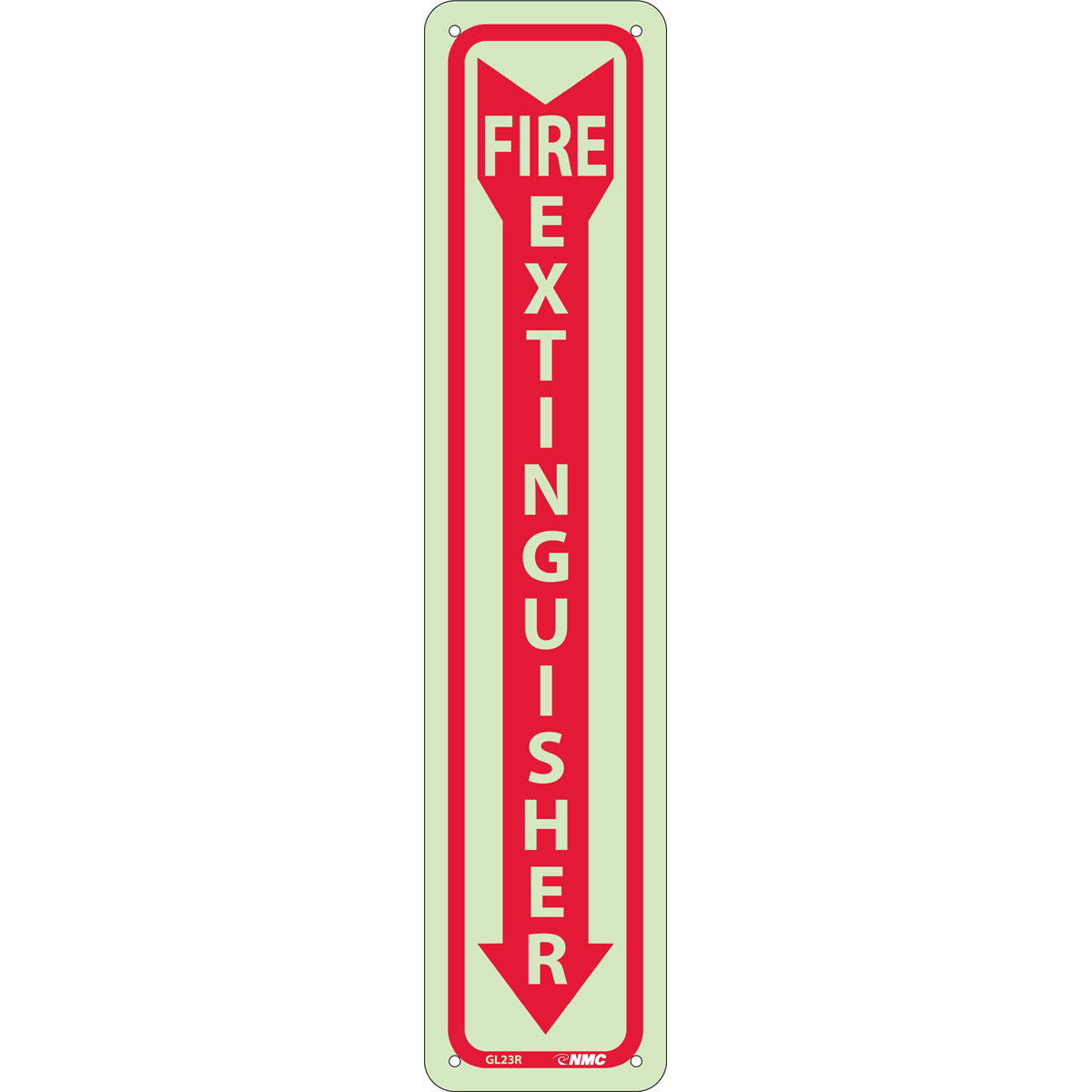NM 18" X 4" White .05" Rigid Plastic Fire Extinguisher Sign "FIRE EXTINGUISHER"-eSafety Supplies, Inc