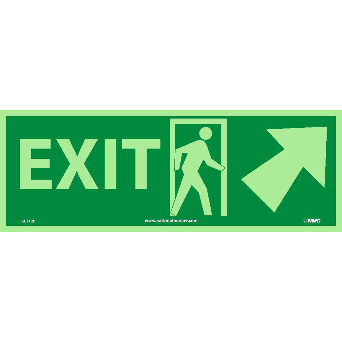 NM 5" X 14" Phosphorescent .0045" Polyester Exit Sign "EXIT"-eSafety Supplies, Inc