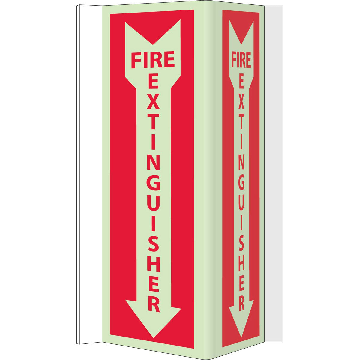 NM 16" X 12" Phosphorescent .118" Rigid Vinyl VISI Fire Extinguisher Sign "FIRE EXTINGUISHER"-eSafety Supplies, Inc