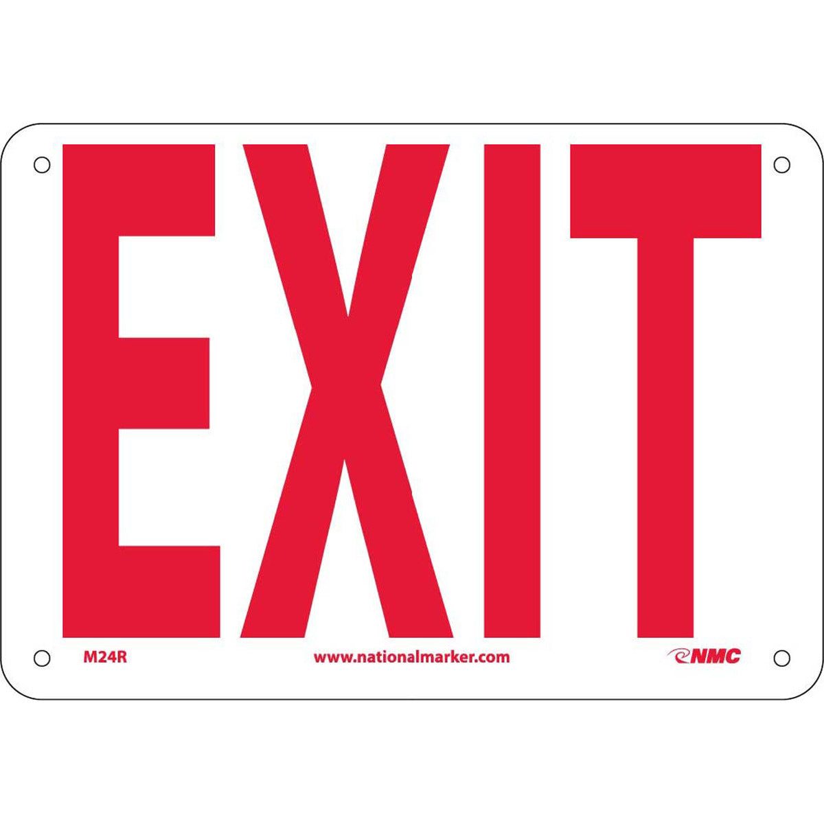 NM 7" X 10" White .05" Rigid Plastic Exit Sign "EXIT"-eSafety Supplies, Inc