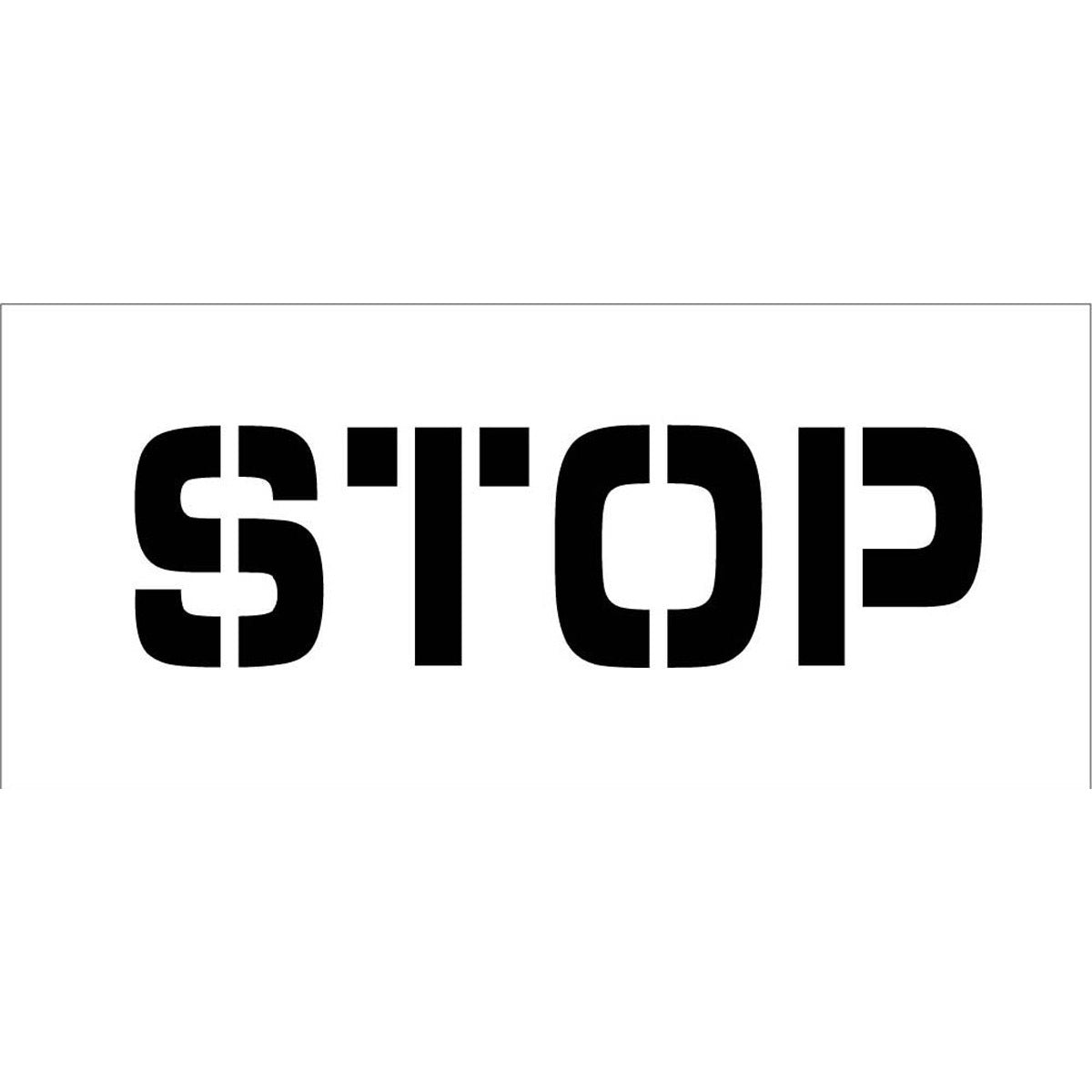 NM 6" X 24" Clear .06" Polyethylene Stencil "STOP"-eSafety Supplies, Inc