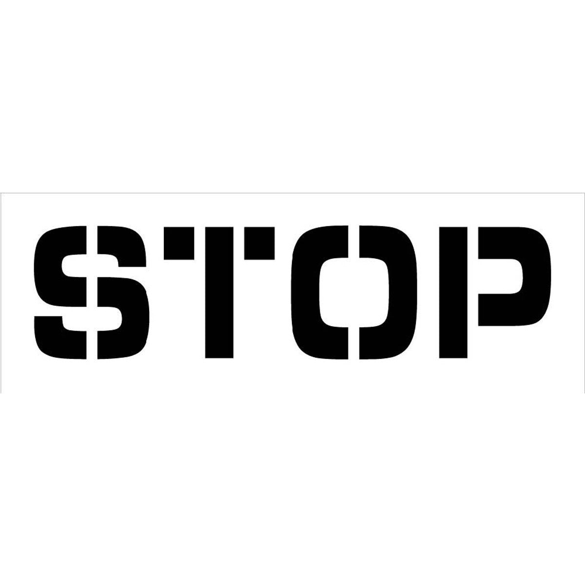 NM 12" X 39" Clear .06" Polyethylene Stencil "STOP"-eSafety Supplies, Inc