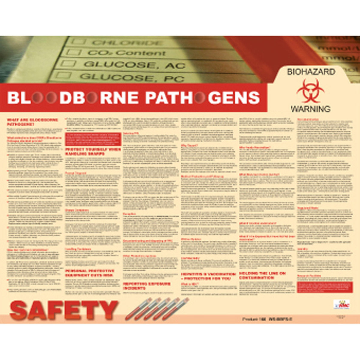 NM 24" X 30" Multi Poster Paper DOT Placard "BLOOD BOURNE PATHOGENS"-eSafety Supplies, Inc