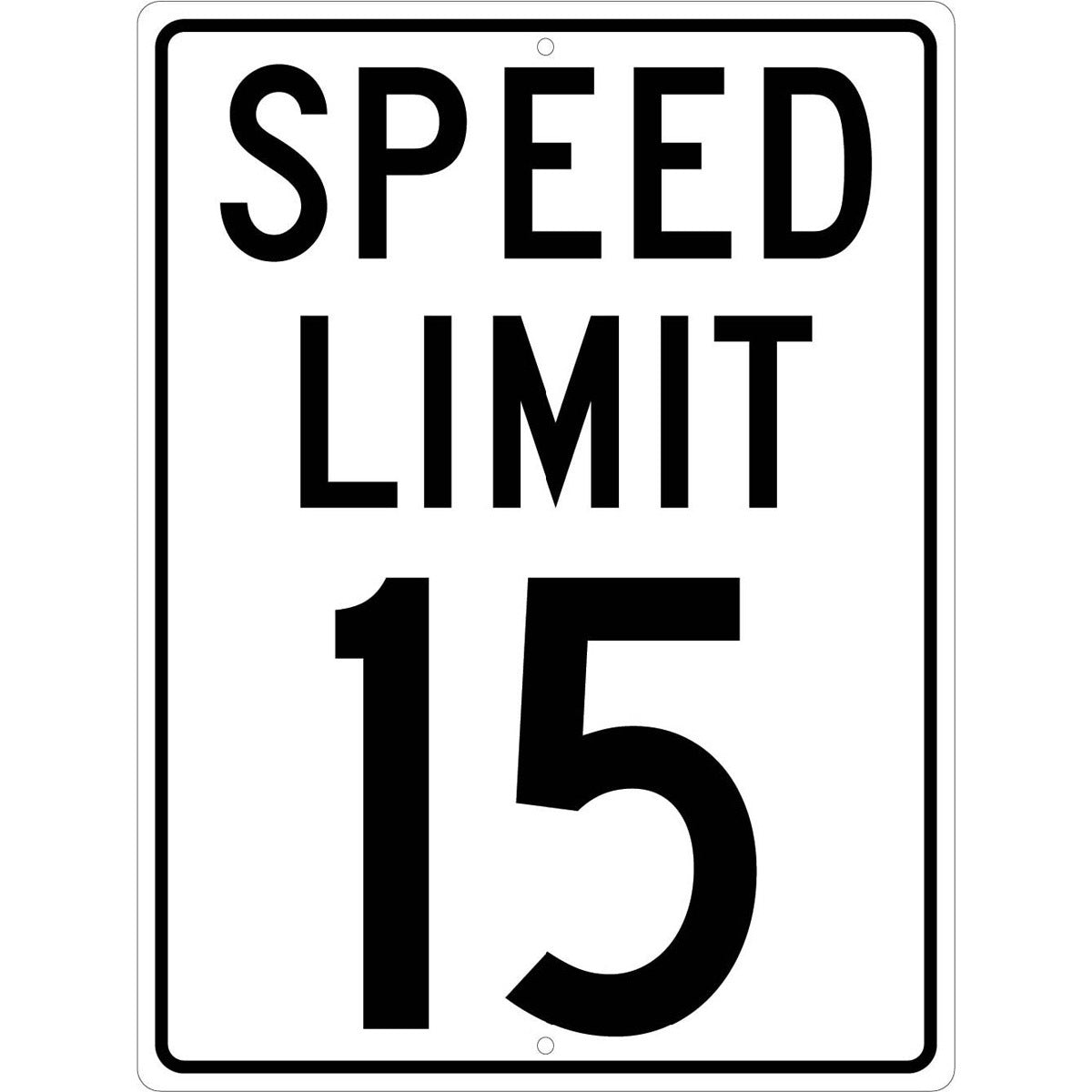 NM 24" X 18" White .08" Aluminum Parking And Traffic Sign "SPEED LIMIT 15"-eSafety Supplies, Inc