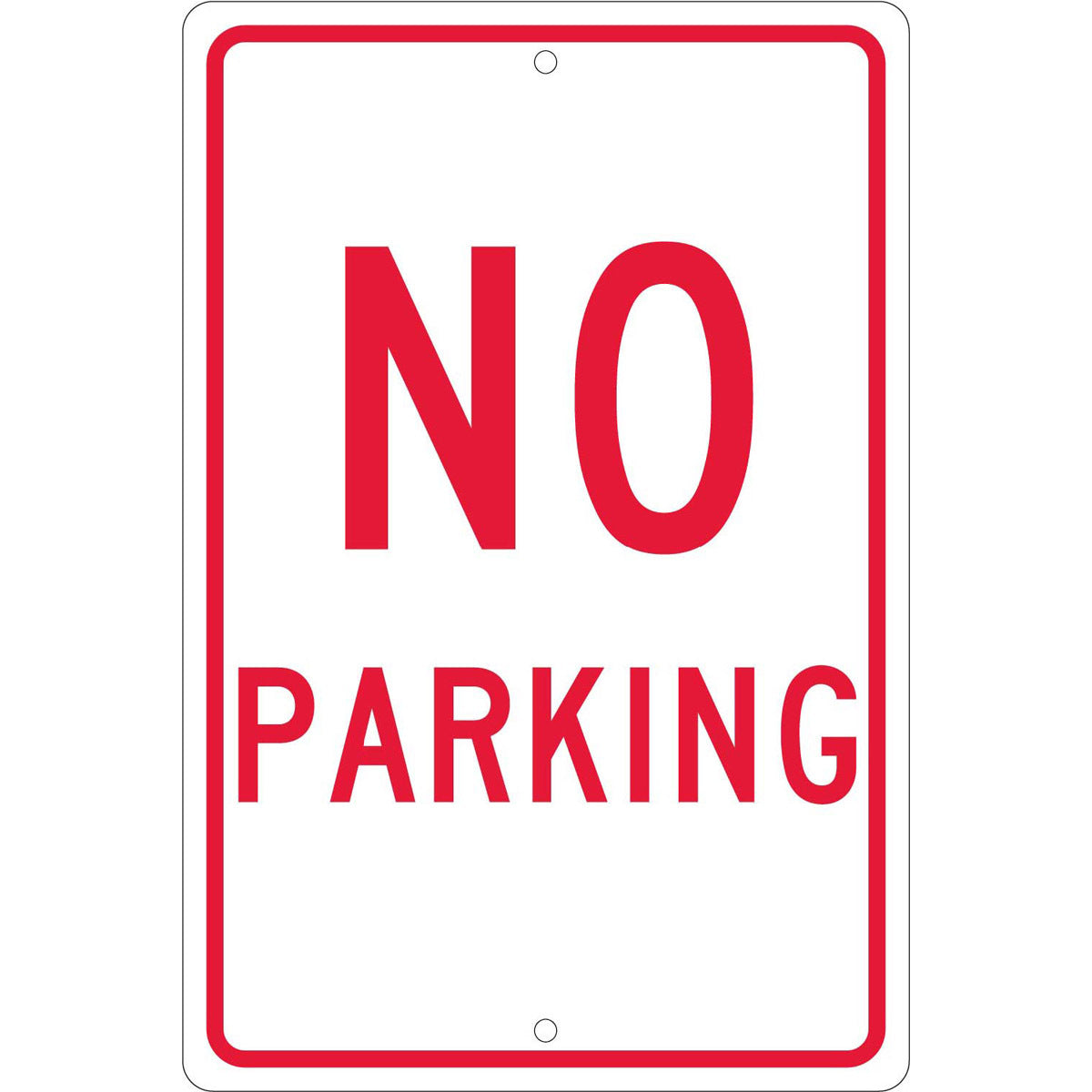 NM 18" X 12" White .063" Aluminum Parking And Traffic Sign "NO PARKING"-eSafety Supplies, Inc