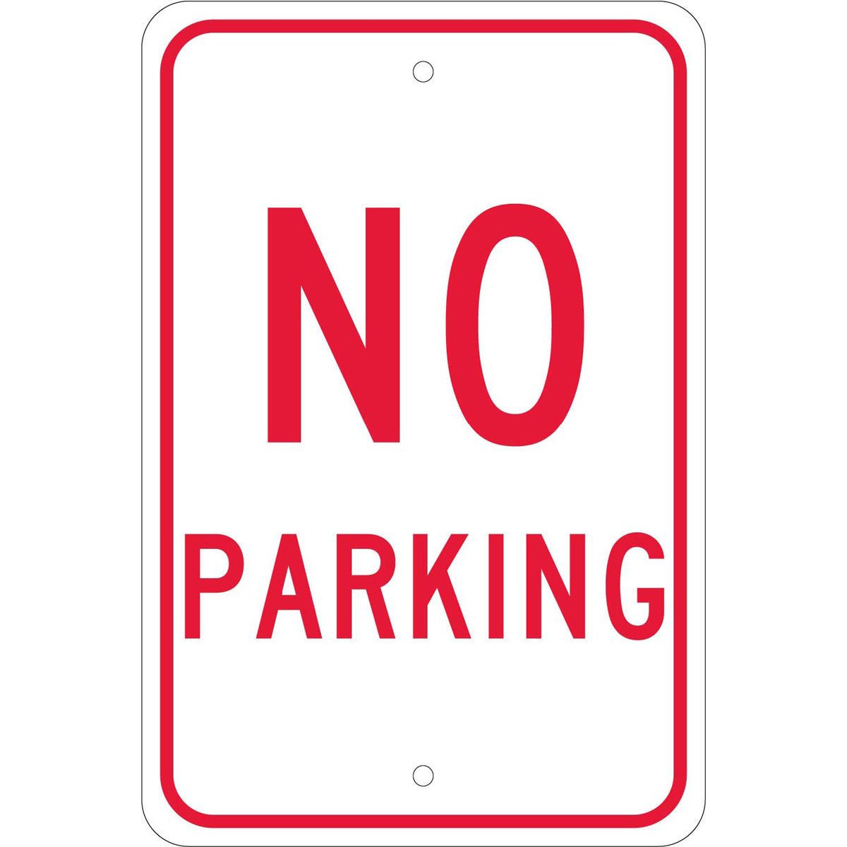 NM 18" X 12" White .08" Aluminum Parking And Traffic Sign "NO PARKING"-eSafety Supplies, Inc