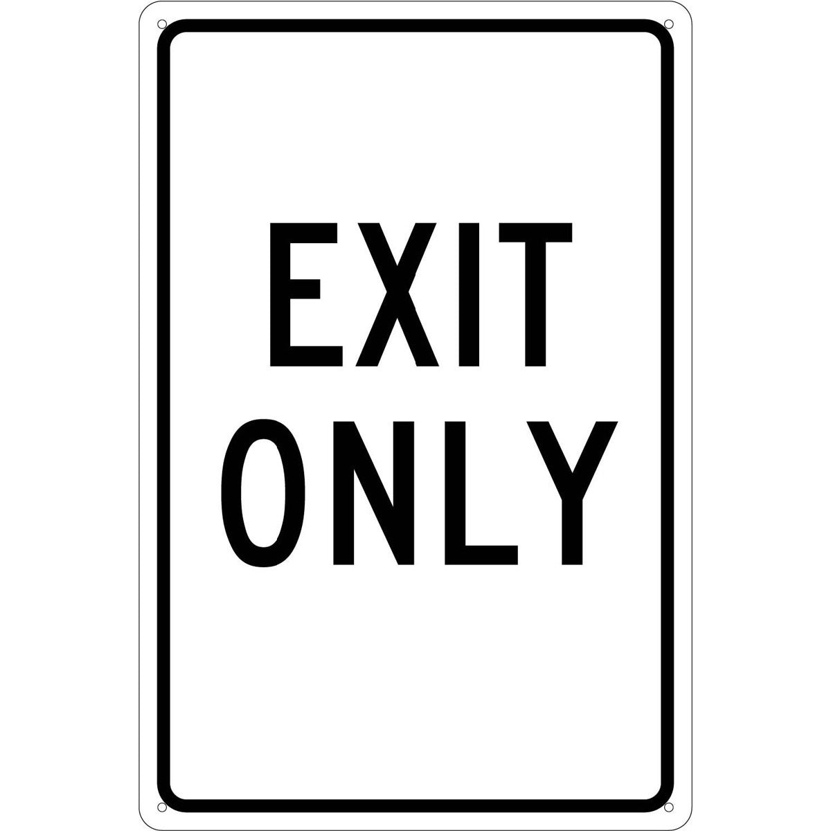 NM 18" X 12" White .04" Aluminum Parking And Traffic Sign "EXIT ONLY"-eSafety Supplies, Inc