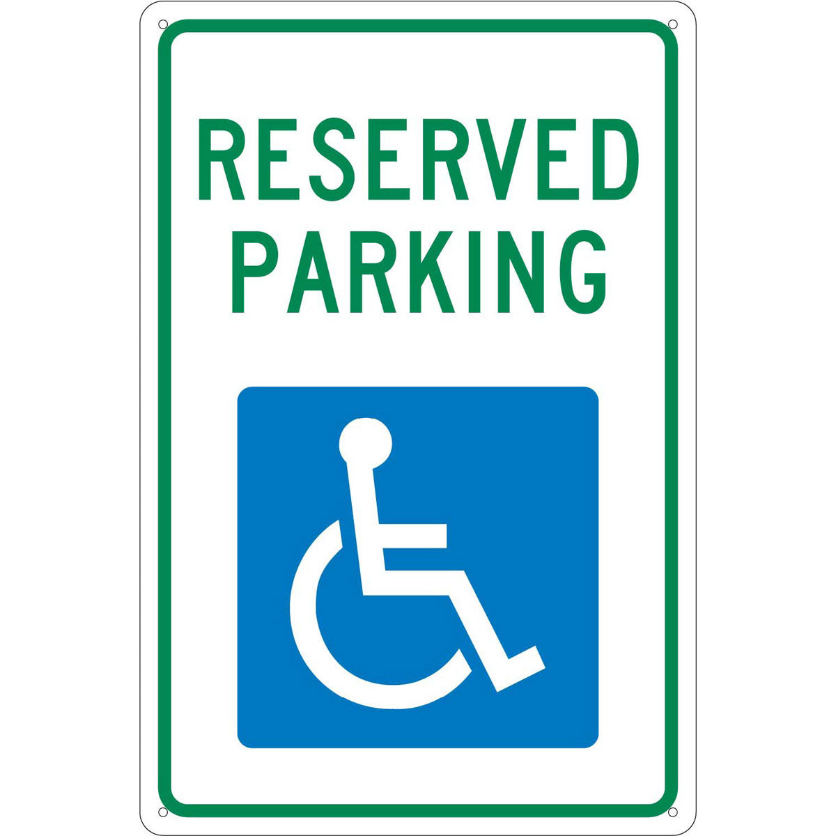 NM 18" X 12" White .04" Aluminum Parking And Traffic Sign "RESERVED PARKING"-eSafety Supplies, Inc