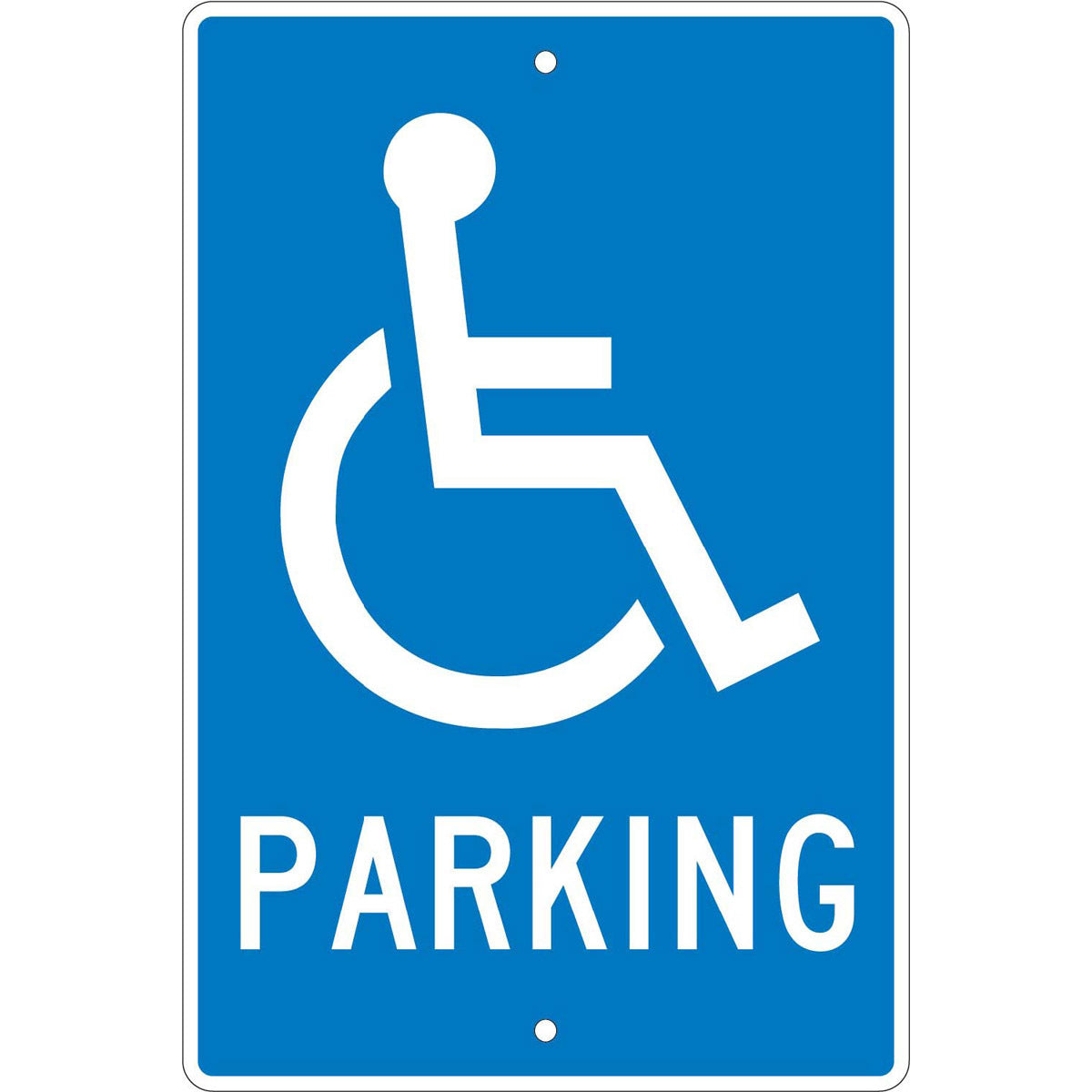 NM 18" X 12" White .063" Aluminum Parking And Traffic Sign "PARKING"-eSafety Supplies, Inc