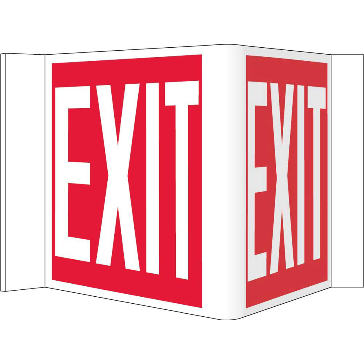 NM 8" X 20" Red .118" Rigid Vinyl VISI Admittance And Exit Sign "EXIT"-eSafety Supplies, Inc