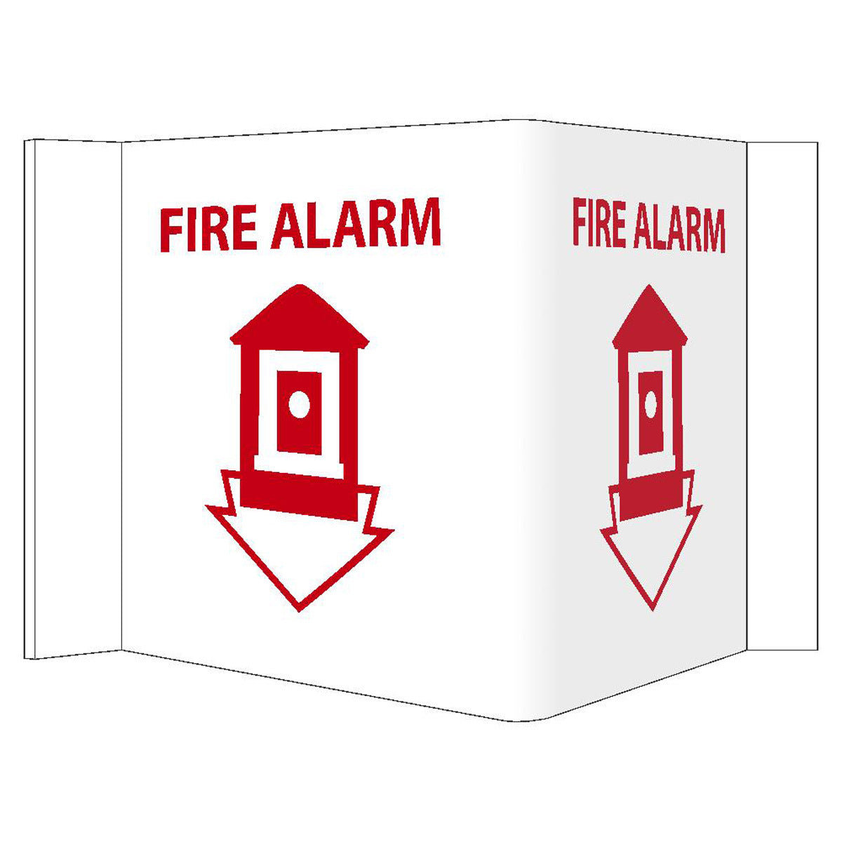 NM 8" X 20" White .118" Rigid Vinyl Fire Safety Sign "FIRE ALARM"-eSafety Supplies, Inc