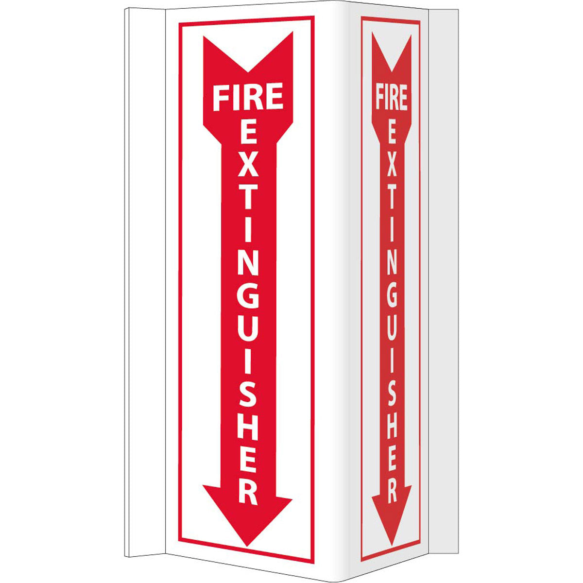 NM 16" X 12" White .118" Rigid Vinyl VISI Fire Extinguisher Sign "FIRE EXTINGUISHER"-eSafety Supplies, Inc