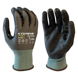 Armor Guys Kyorene® Pro 18 Gauge Black Gray Polyurethane Palm Coated Work Gloves With Gray Kyorene® Pro Liner And Knit Wrist Cuff