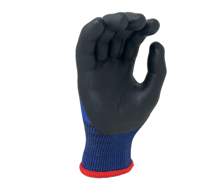 Task Gloves - CUTMAN® - 15 Gauge Blue Nylon w/ Glass fiber shell, Black Foam Nitrile palm coated, Touchscreen compatible, ANSI Cut A2 - Dozen