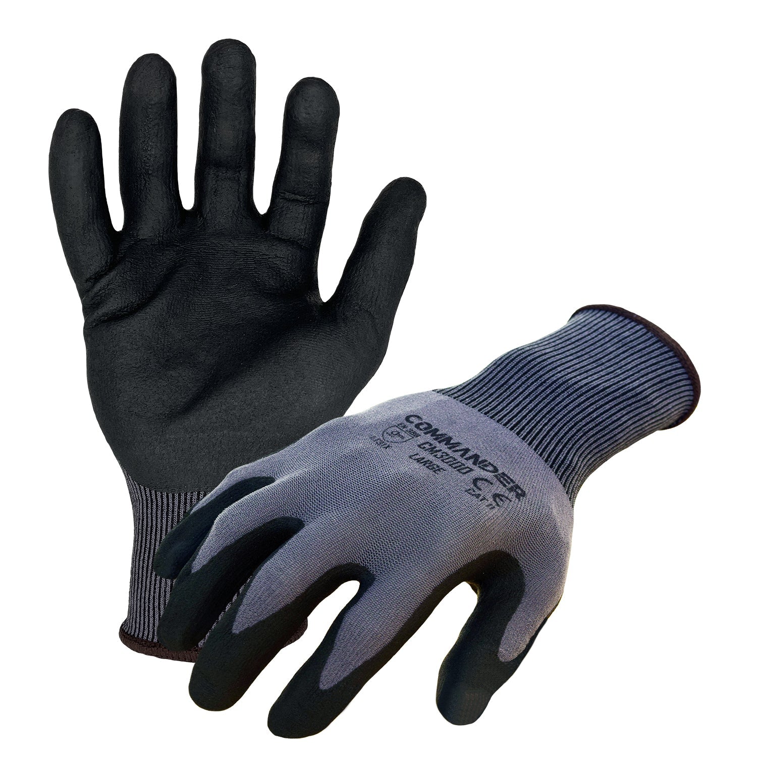 Commander 15-Gauge Seamless Nylon/Spandex Blend Glove with Micro-Foam Nitrile Palm Coating | CM3000-eSafety Supplies, Inc
